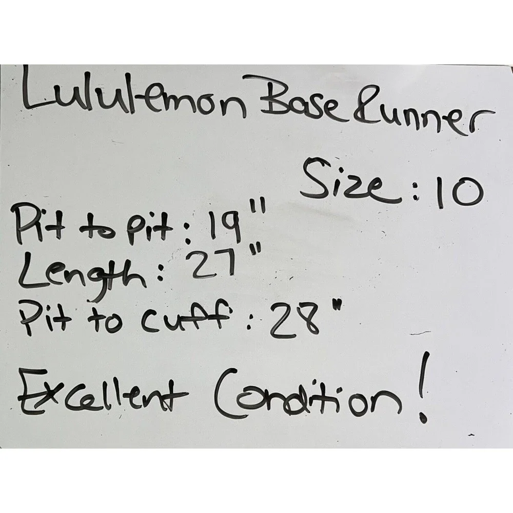 LULULEMON BASE RUNNER 1/2 HALF ZIP PULLOVER 10 COCO PIQUE BLACK JACKET Ret. $98 - Picture 7 of 7